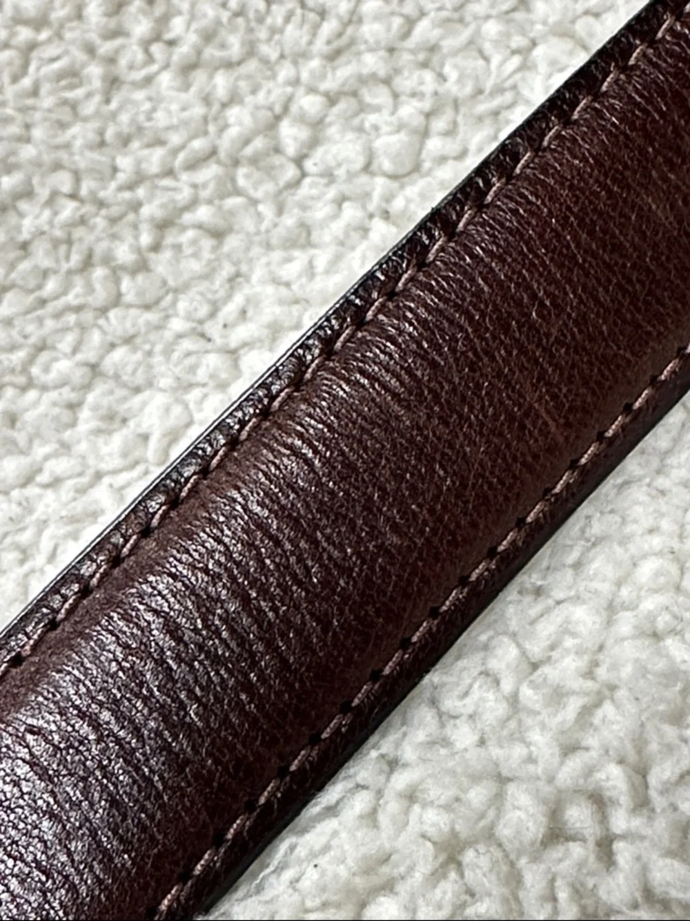 Dockers Mens Brown Full Grain  Leather Belt Top Stitched Silver Tone‎ Buckle 48